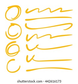hand drawn circle marks and doodle underlines