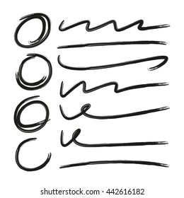 hand drawn circle marks and doodle underlines