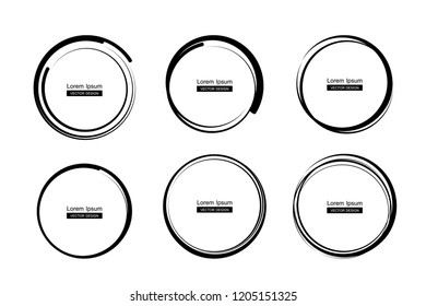 Hand drawn circle and Oval line sketch,vector design