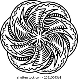 Hand drawn circle pattern on white on white background