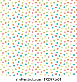 Hand drawn circle pattern. Vector seamless pattern texture shapes. Abstract background in bright color. Decorative print