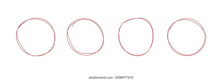 círculo desenhado à mão , círculo desenhado à caneta ,Para modelo de design de carimbo, selo, tinta e pincel em fundo branco eps 10. 