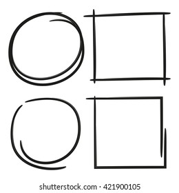 hand drawn circle rectangle highlighter