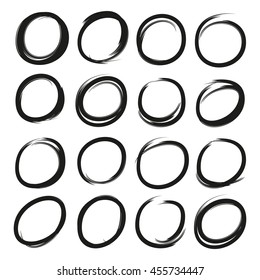 hand drawn circle set, grunge circles
