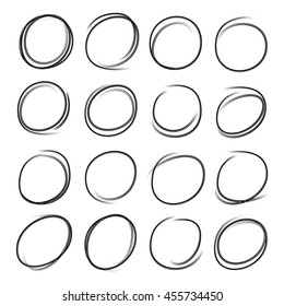 hand drawn circle set, grunge circles