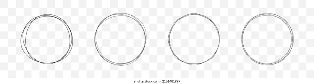 Hand Drawn Circle Set. Vector Isolated Illustration. Scribble Round Frame Collection. Doodle Circles. EPS 10.