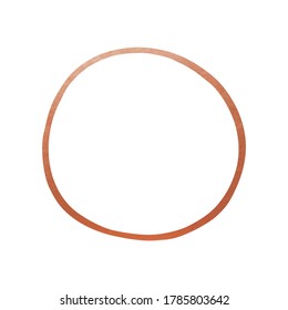 Handgezeichnete Circle Shape - Kupfer Circle Line Element