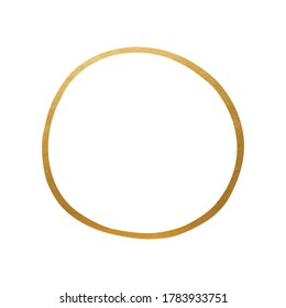 Hand Drawn Circle Shape - Golden Circle Line Element
