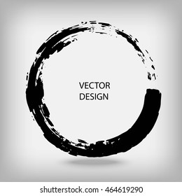 Hand drawn circle shape. Label, logo design element. Vector illustration.