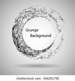 Hand drawn circle shape. label, logo design element. Brush abstract wave. Black enso zen symbol. Vector illustration