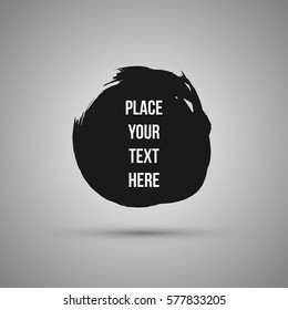 Hand drawn circle shape. Label, logo design element. Brush abstract wave. Vector illustration
