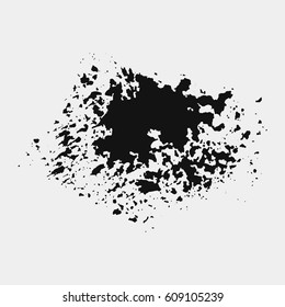 Hand drawn circle shape. Label, logo design element. Brush abstract wave. Vector illustration.