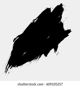 Hand drawn circle shape. Label, logo design element. Brush abstract wave. Vector illustration.