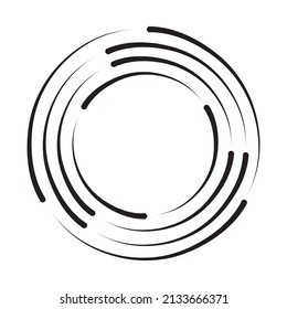 Hand drawn Circle Shape. Spiral Vector Illustration. Design elements. Abstract geometric shapes. Striped border frames for pictures