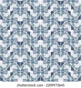 Hand drawn circle shapes kaleidoscope seamless pattern. Doodle style decorative abstract mosaic ornament. Simple geometric design for fabric, textile print, wrapping paper, cover. Vector illustration