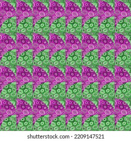 Hand drawn circle shapes seamless pattern. Decorative kaleidoscope mosaic ornament. Doodle style. Geometric design for fabric, textile print, wrapping paper, cover. Vector illustration