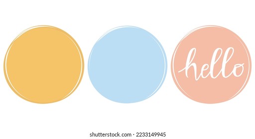 Hand drawn circle sign logo isolated on white background vector illustration.