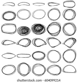 Hand drawn Circle sketch Doodle Frames. Vector illustration