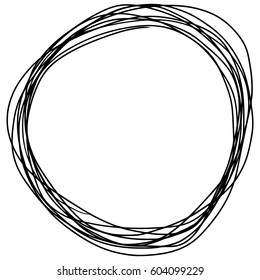 Hand drawn Circle sketch Doodle Frames. Vector illustration