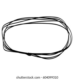 Hand drawn Circle sketch Doodle Frames. Vector illustration
