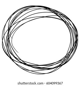 Hand drawn Circle sketch Doodle Frames. Vector illustration