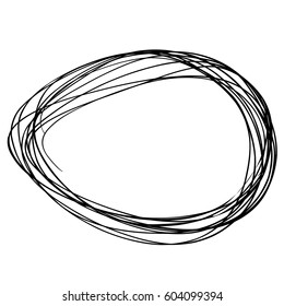 Hand drawn Circle sketch Doodle Frames. Vector illustration