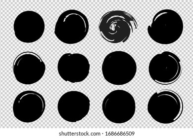 Hand drawn circle sketch frame set. Elements for concept design. Circle hand drawn abstract black ink . Vector illustration.Doodle style.