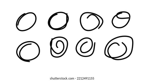 Marco de esbozo de círculo dibujado a mano. Elementos para el diseño conceptual. vector.
