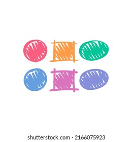 hand drawn circle, hand drawn square, hand drawn ellipse. hand drawn geometric shapes