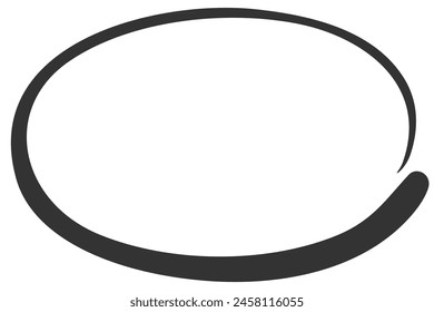 Hand drawn circle stroke sign - vector