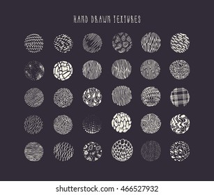 Hand drawn circle textures on dark background