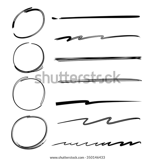 Hand Drawn Circle Underline Stock Vector Royalty Free
