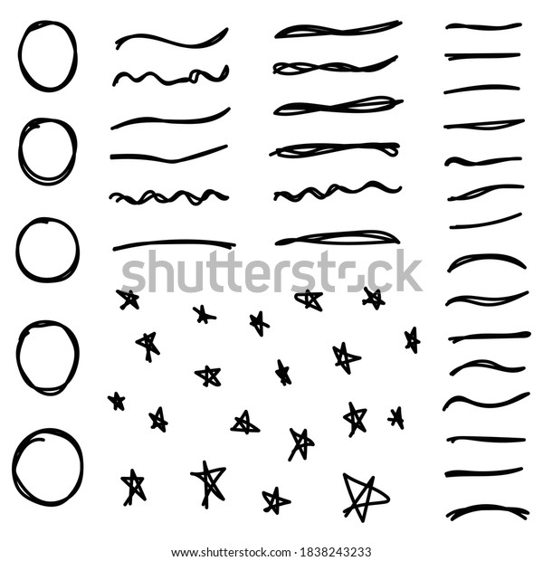 Hand Drawn Circle , Underline And Stars \
Vector Collection