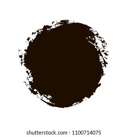 Hand drawn circle. Vector illustration. Grunge design element. Template for text. Vector background for decor of banners, inscriptions, logos in grunge design.