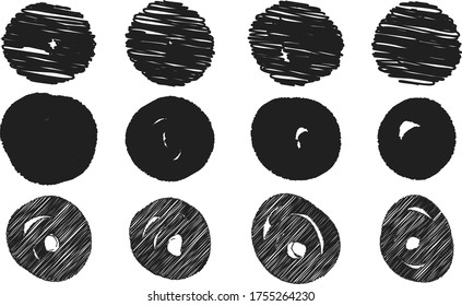 Vector de círculo dibujado a mano. ilustración de círculo. Conjunto de círculo de Grunge.