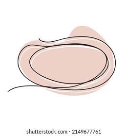 Forma abstracta de línea circular dibujada a mano, marco vacío con espacio para texto, ilustración vectorial simple