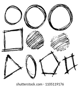 Hand drawn circles doodle line vector element