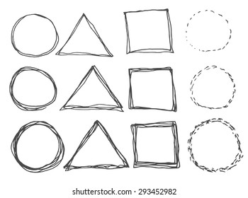 Hand drawn circles doodle line vector element