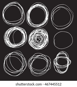 Hand drawn circles doodle line vector element