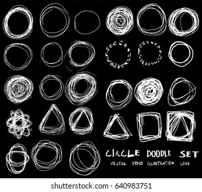 Hand drawn circles doodle line vector element