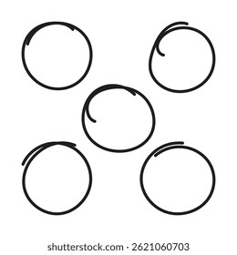 hand drawn circles isolated on white background
