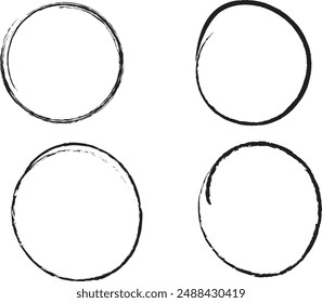 Hand drawn circles line sketch set. Vector circular scribble doodle round circles. eps 10.