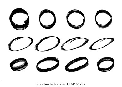 Hand Drawn Circles.Set Of Marker Pen Circles.Vector Illustration EPS 10