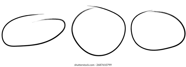 Círculos dibujados a mano sobre un fondo blanco perfecto para resaltar o enfatizar Elementos. ILUSTRACIÓN VECTORIAL EPS