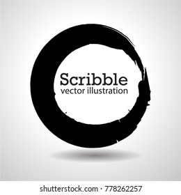 Hand drawn circles . round scribble symbols isolated on white background. Doodle style sketched Elements. Ink blots. Vector Grunge Brushes Stroke . Circle Frame. Logo Design .