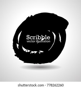 Hand drawn circles . round scribble symbols isolated on white background. Doodle style sketched Elements. Ink blots. Vector Grunge Brushes Stroke . Circle Frame. Logo Design .