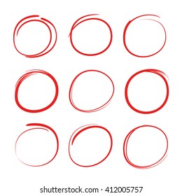 hand drawn circles, scribble circle markers, highlighters