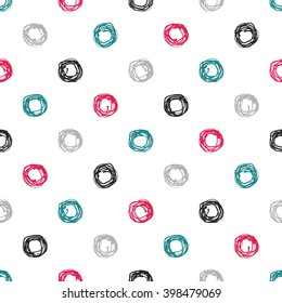 hand drawn circles, seamless pattern