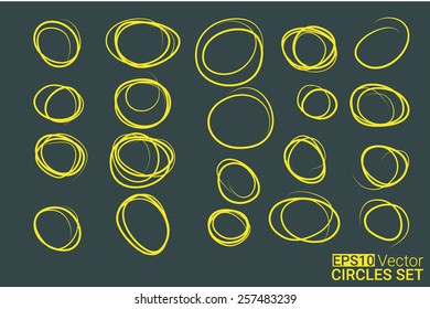 Hand drawn circles set for your design, Eps10 vector