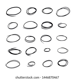 Hand drawn circles sketch frame super set. Rounds scribble line circles.